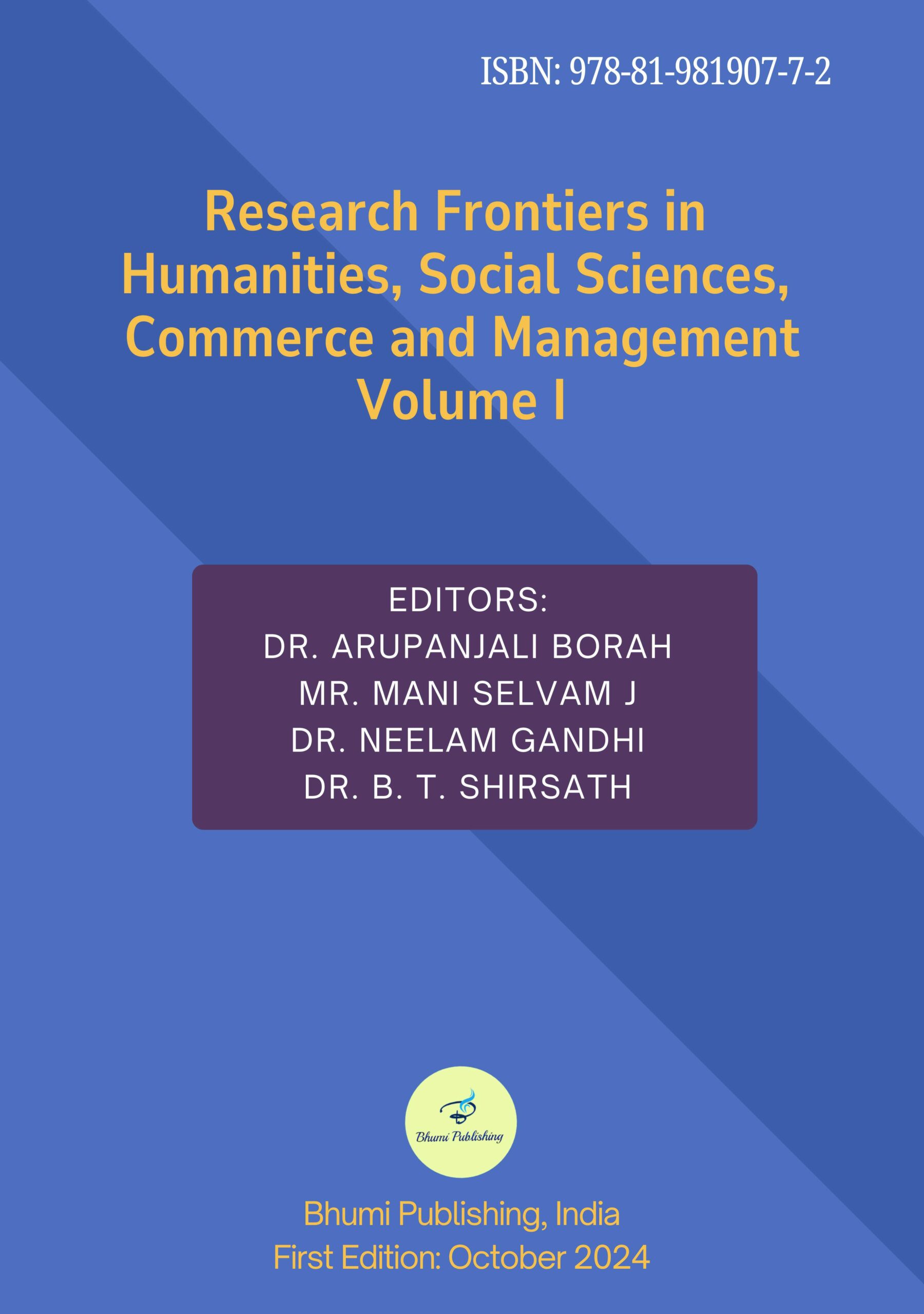 Research Frontiers in Humanities, Social Sciences, Commerce and Management Volume I